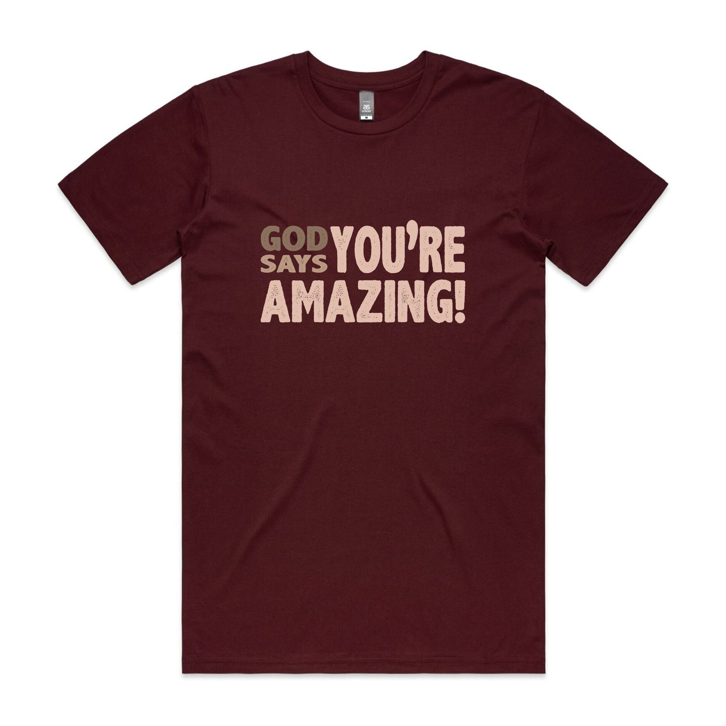 God says you're amazing Men's staple tee from God Speaks Back