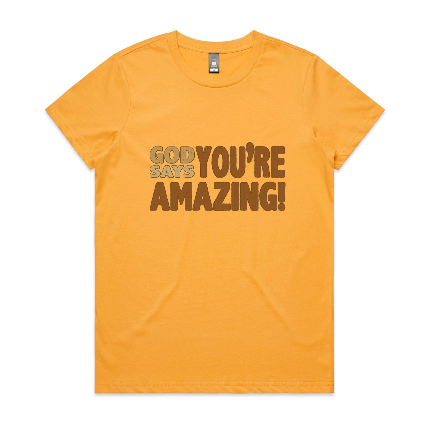 God says you're amazing Women's maple tee from God Speaks Back