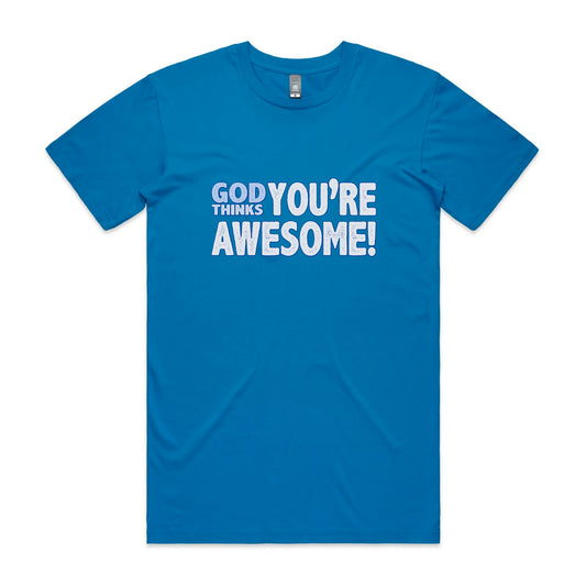 God thinks you're awesome Men's staple tee from God Speaks Back