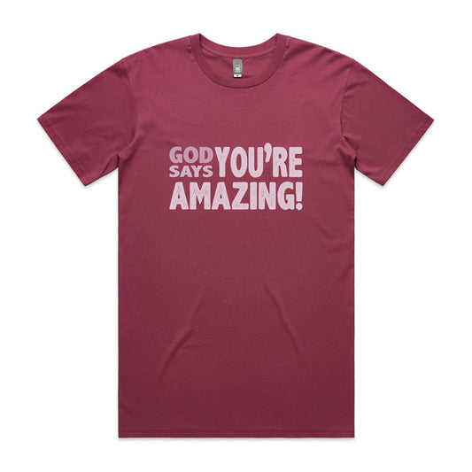 God says you're amazing Men's staple tee from God Speaks Back