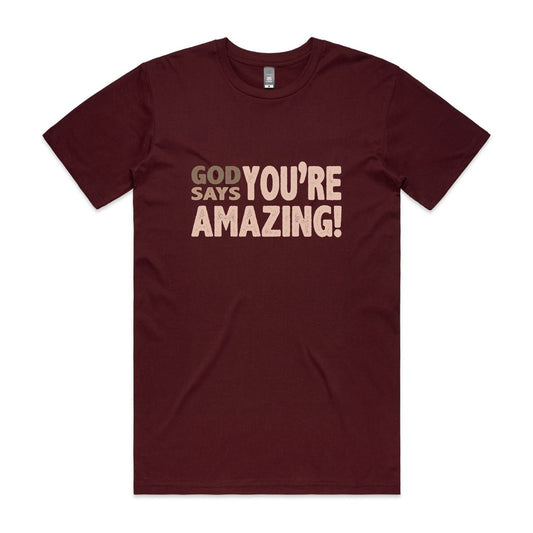 God says you're amazing Men's staple tee from God Speaks Back