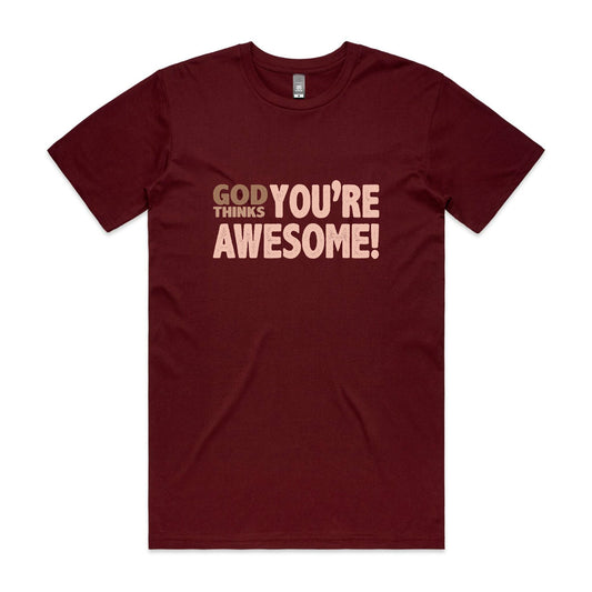 God thinks you're awesome Men's staple tee from God Speaks Back