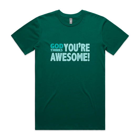 God thinks you're awesome Men's staple tee from God Speaks Back