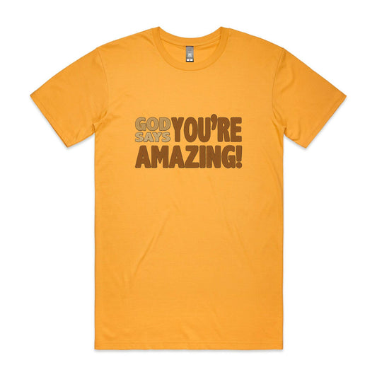 God says you're amazing Men's staple tee from God Speaks Back