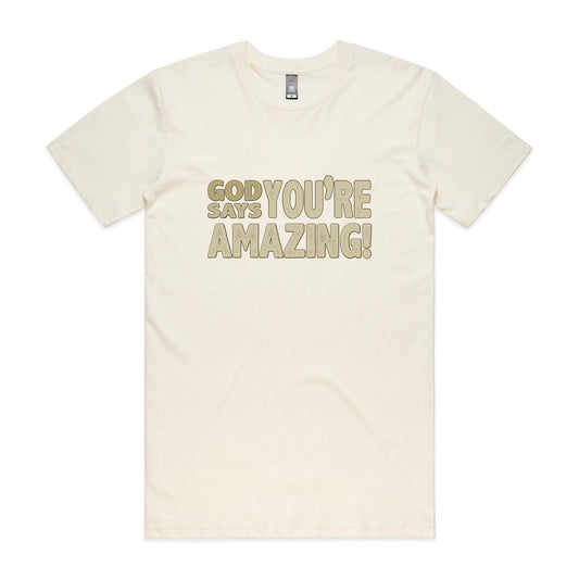 God says you're amazing Men's staple tee from God Speaks Back