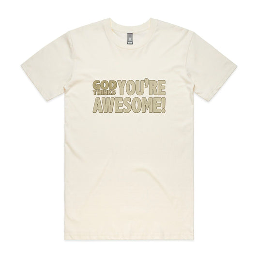 God thinks you're awesome Men's staple tee from God Speaks Back