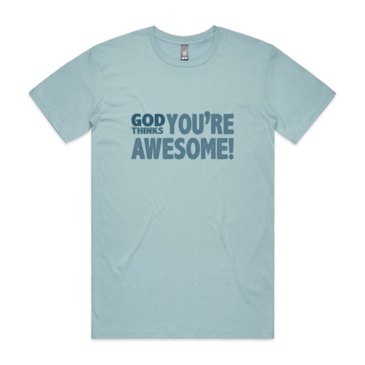 God thinks you're awesome Men's staple tee from God Speaks Back
